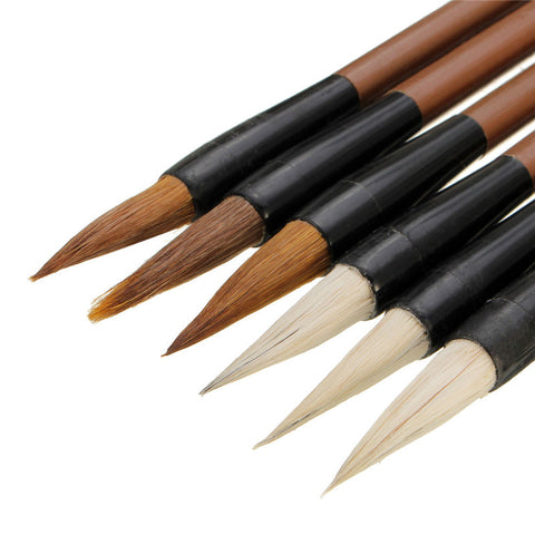 Chinese Calligraphy Weasel & Wool Brush Set